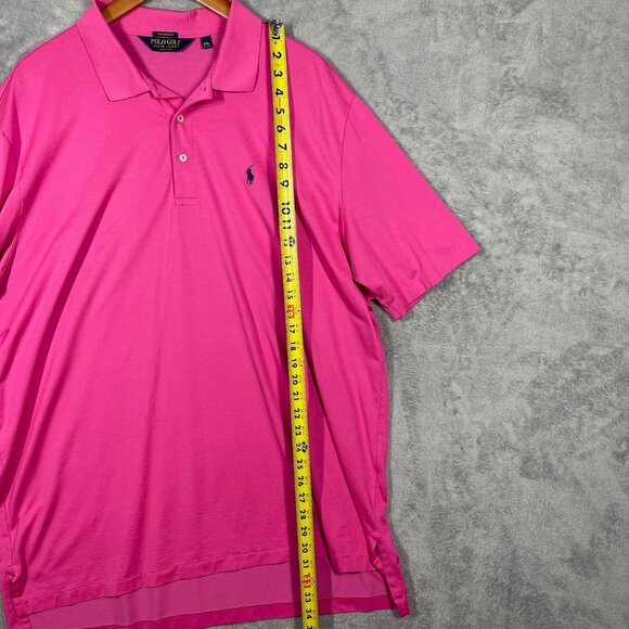 Polo Golf Ralph Lauren Mens Performance Pink Polo Shirt XXL Cotton Blend Casual - Picture 2 of 7